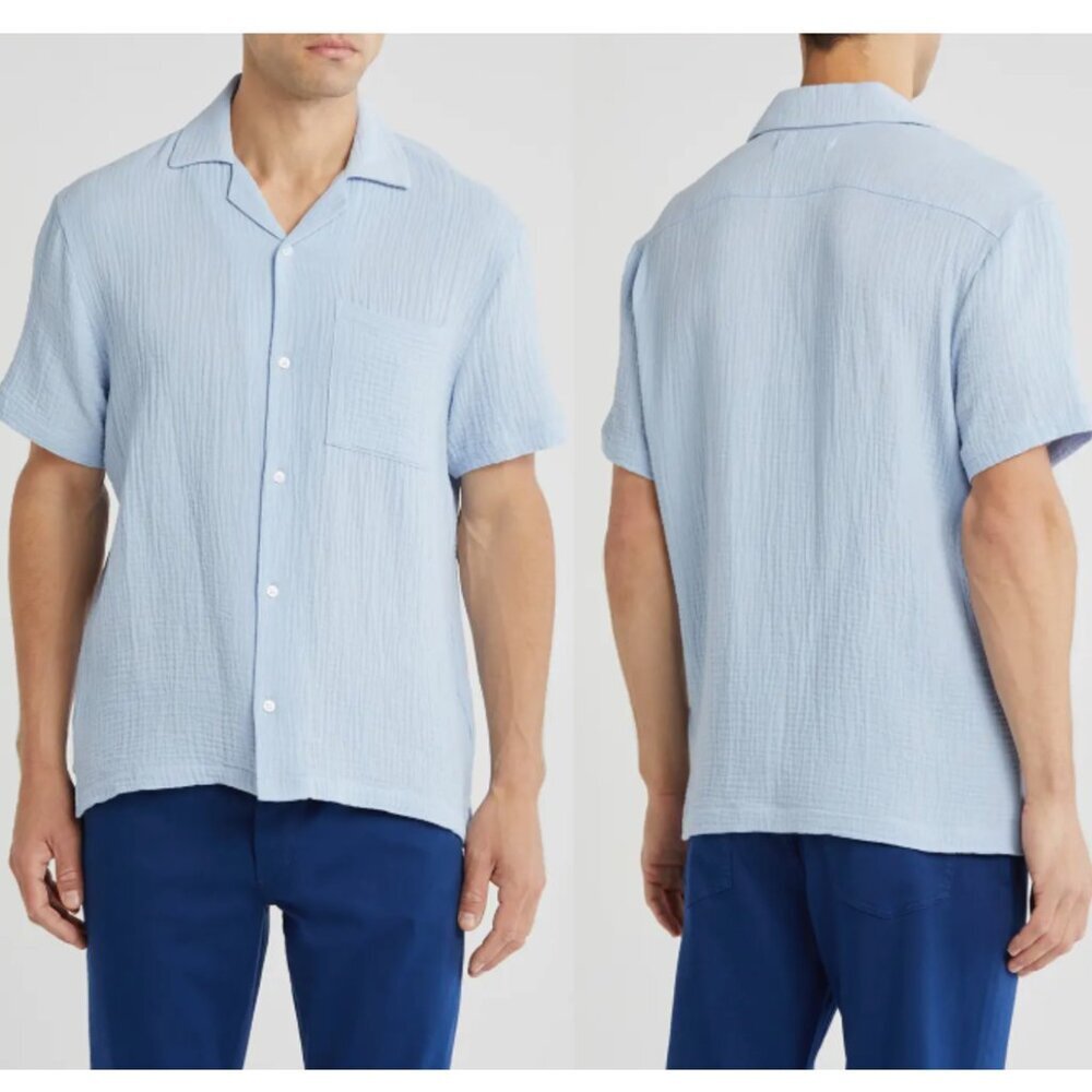 NWT New $158 Joe's Cotton Gauze Camp Sky Blue Shirt Size XXL